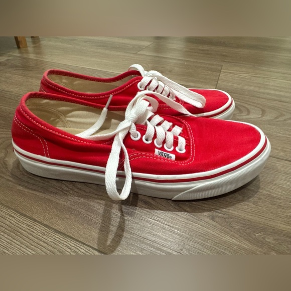 Vans Red Canvas Authentic Sneakers - Picture 3 of 8